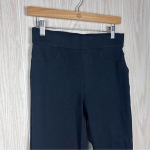 Spanx Black Flat Front Straight Leg Trouser Dress Pants, M